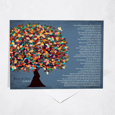 Late Spring Tree Wedding Stationery Card For Parents C-1313