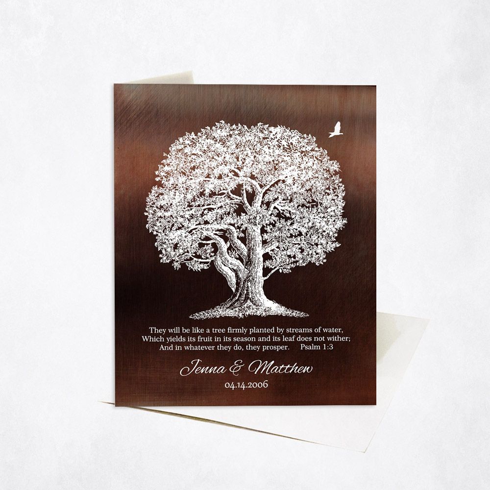 Large Oak Tree Anniversary Stationery Card For Couples C-1414