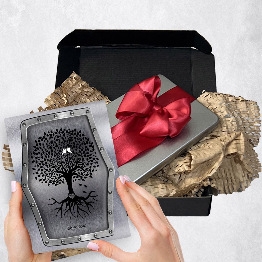 Dark Tree With Roots Metal Plaque Anniversary Gift Delivery For Couples Toy-1375