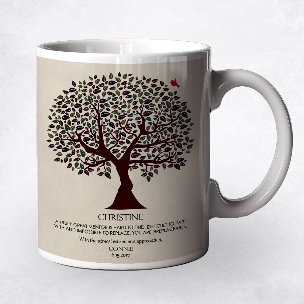 Dark Olive Tree Corporate Ceramic Coffee Mug Gift For Mentor M-1202