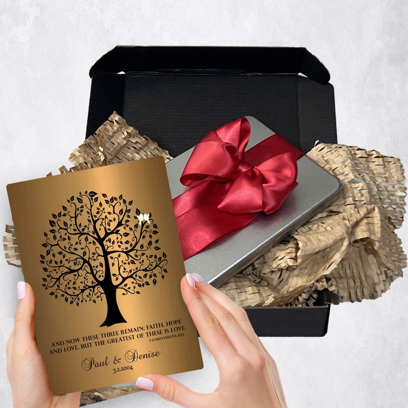 Onyx Curly Tree Metal Plaque Anniversary Gift Delivery For Couples Toy-1456