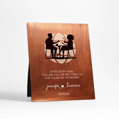 Copper 5x7 Desktop Plaque Anniversary Gift