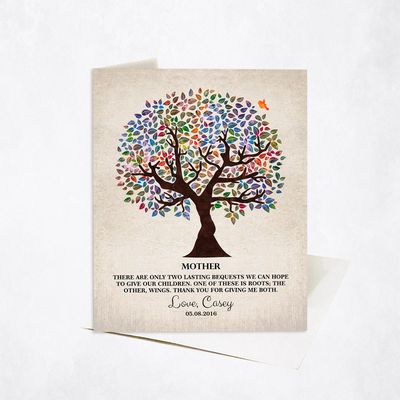 Colorful Olive Tree Family Stationery Card For Mother C-1247