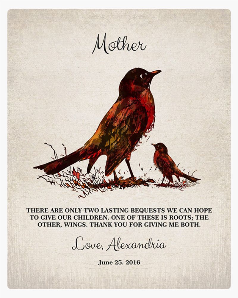 Dark Watercolor Birds Mother's Day Wall Plaque Gift for Mom LTC-1218