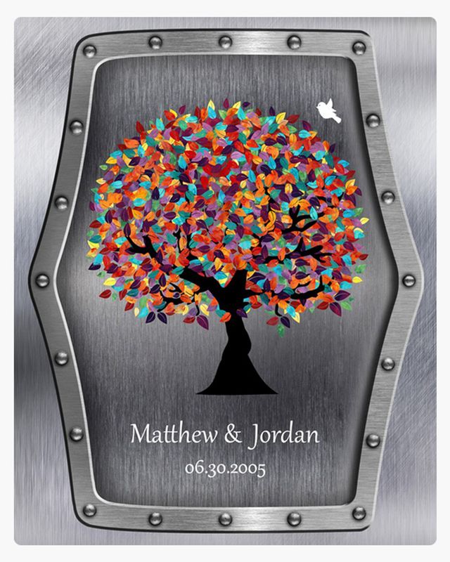 Colorful Spring Tree Steel 11th Anniversary Wall Plaque Gift for Couples LTC-1376