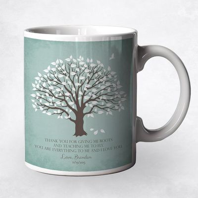 Magnolia Tree On Turquoise Wedding Ceramic Coffee Mug Gift For Parents M-1155