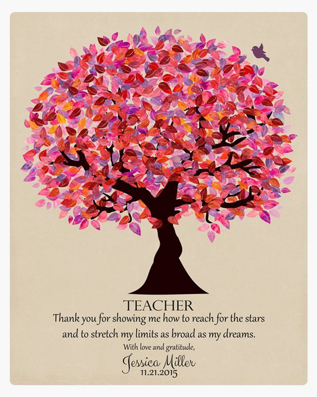 Pink Tree Teacher Appreciation Wall Plaque Gift for Teacher LTC-1173