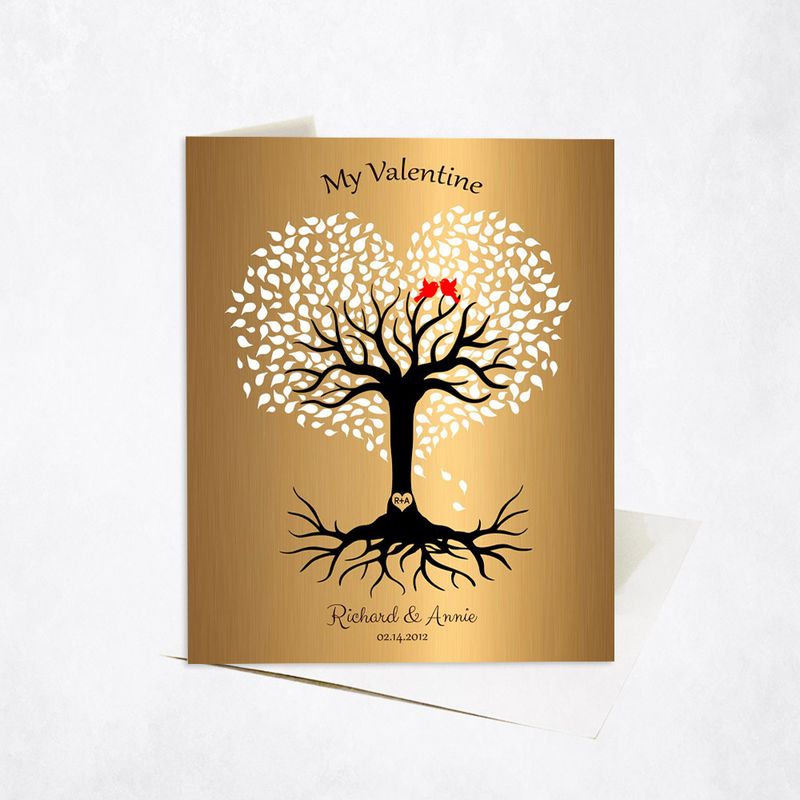 Heart Shape Tree Anniversary Stationery Card For Couples C-1817