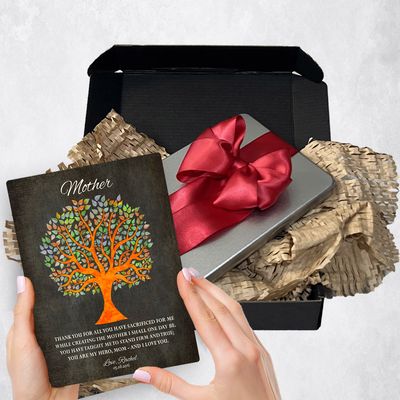 Artful Tree Silhouette Metal Plaque Family Gift Delivery For Mom Toy-1222