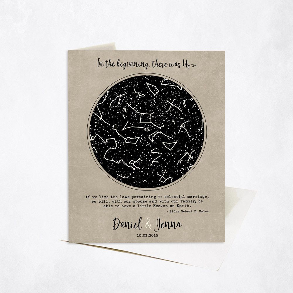 Star Map Anniversary Stationery Card For Couples C-1735