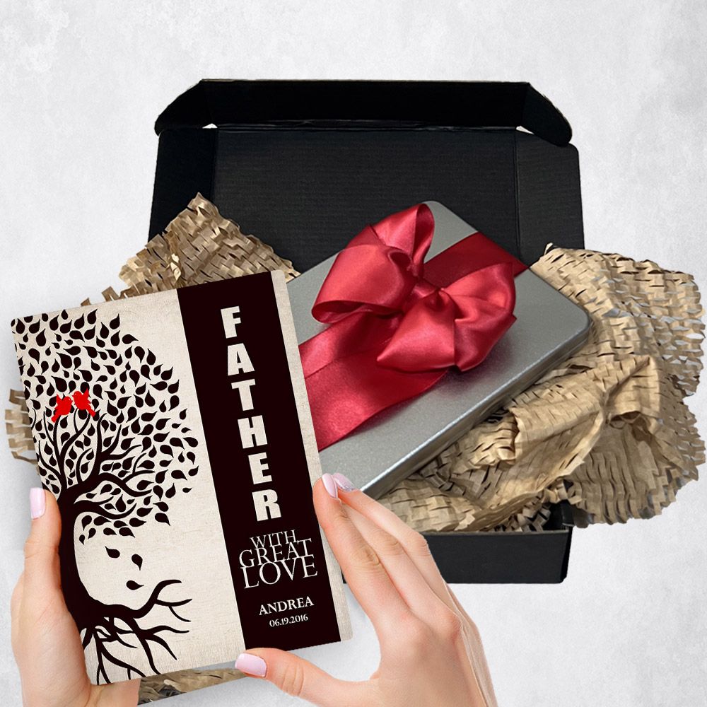 Father Side Tree With Roots Metal Plaque Family Gift Delivery For Dad Toy-1228