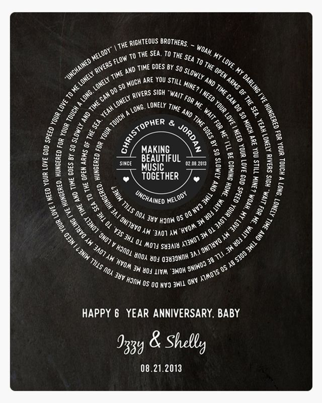 Song Lyrics Iron 6th Anniversary Wall Plaque Gift for Couples LTC-1911