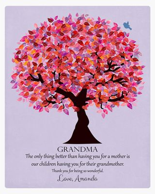 Pink Tree Family Appreciation Wall Plaque Gift for Grandmother LTC-1177