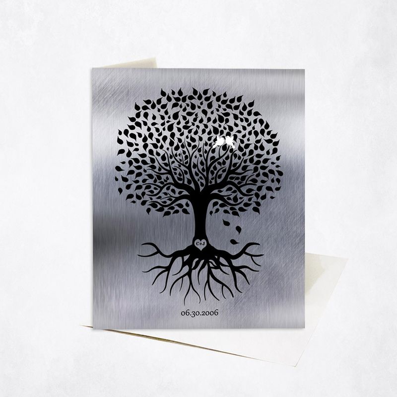 Tree Silhouette With Roots Anniversary Stationery Card For Couples C-1372