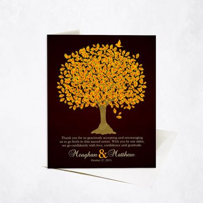 Orange Oak Tree Wedding Stationery Card For Mother Of The Groom C-1105