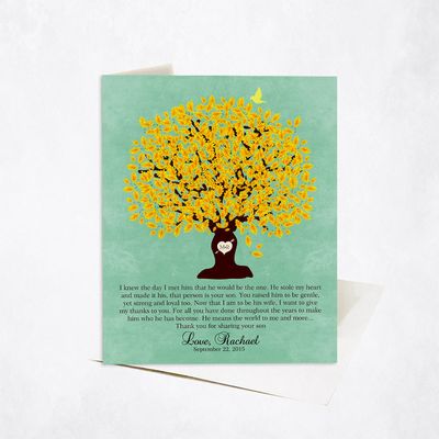 Yellow Oak Tree Wedding Stationery Card For Mother Of The Groom C-1104