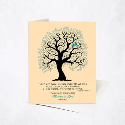 Owl Tree Wedding Stationery Card For Parents C-1334