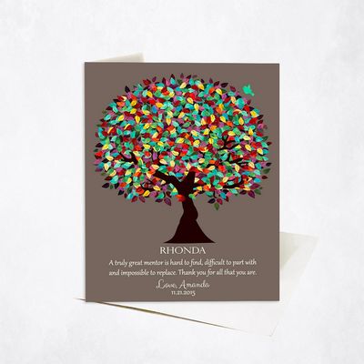 Colorful Spring Tree Corporate Stationery Card For Mentor C-1201