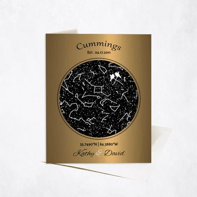 Star Map Anniversary Stationery Card For Couples C-1743