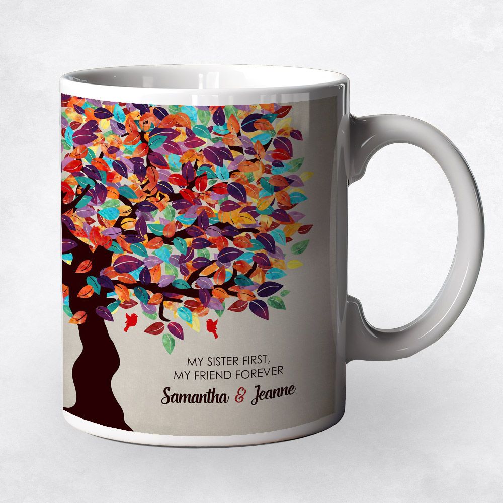 Colorful Side Spring Tree Wedding Ceramic Coffee Mug Gift For Sister M-1164