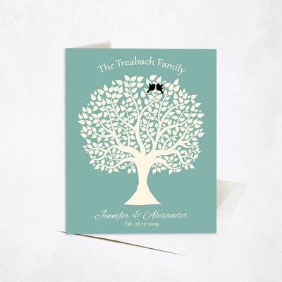 Tree Silhouette Anniversary Stationery Card For Couples C-1360