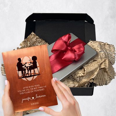 Couple Silhouette Metal Plaque Anniversary Gift Delivery For Couples Toy-1565