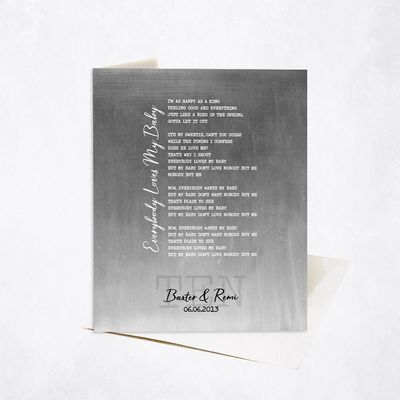 Your Song Lyrics Anniversary Stationery Card For Couples C-1925