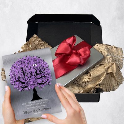 Purple Tree Metal Plaque Anniversary Gift Delivery For Couples Toy-1480