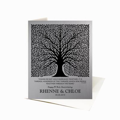 Elaborate Square Tree Anniversary Stationery Card For Couples C-1583