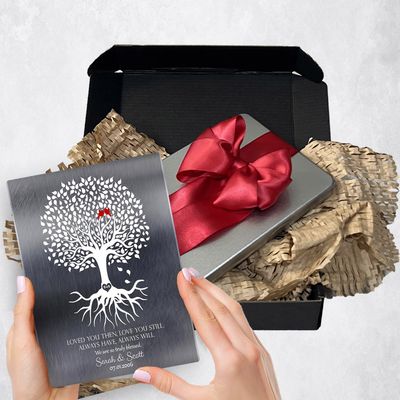 White Tree With Roots Metal Plaque Anniversary Gift Delivery For Couples Toy-1371