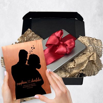 Couple Silhouette Metal Plaque Anniversary Gift Delivery For Couples Toy-1858