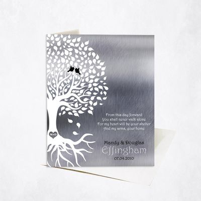 Side Tree With Roots Wedding Stationery Card For Fiancé C-1439