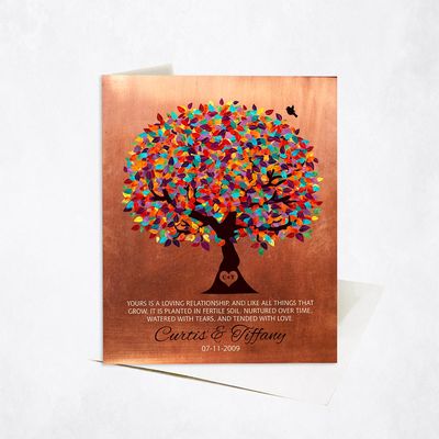 Colorful Spring Tree Anniversary Stationery Card For Couples C-1401