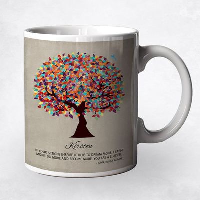 Colorful Spring Tree Corporate Ceramic Coffee Mug Gift For Mentor M-1472