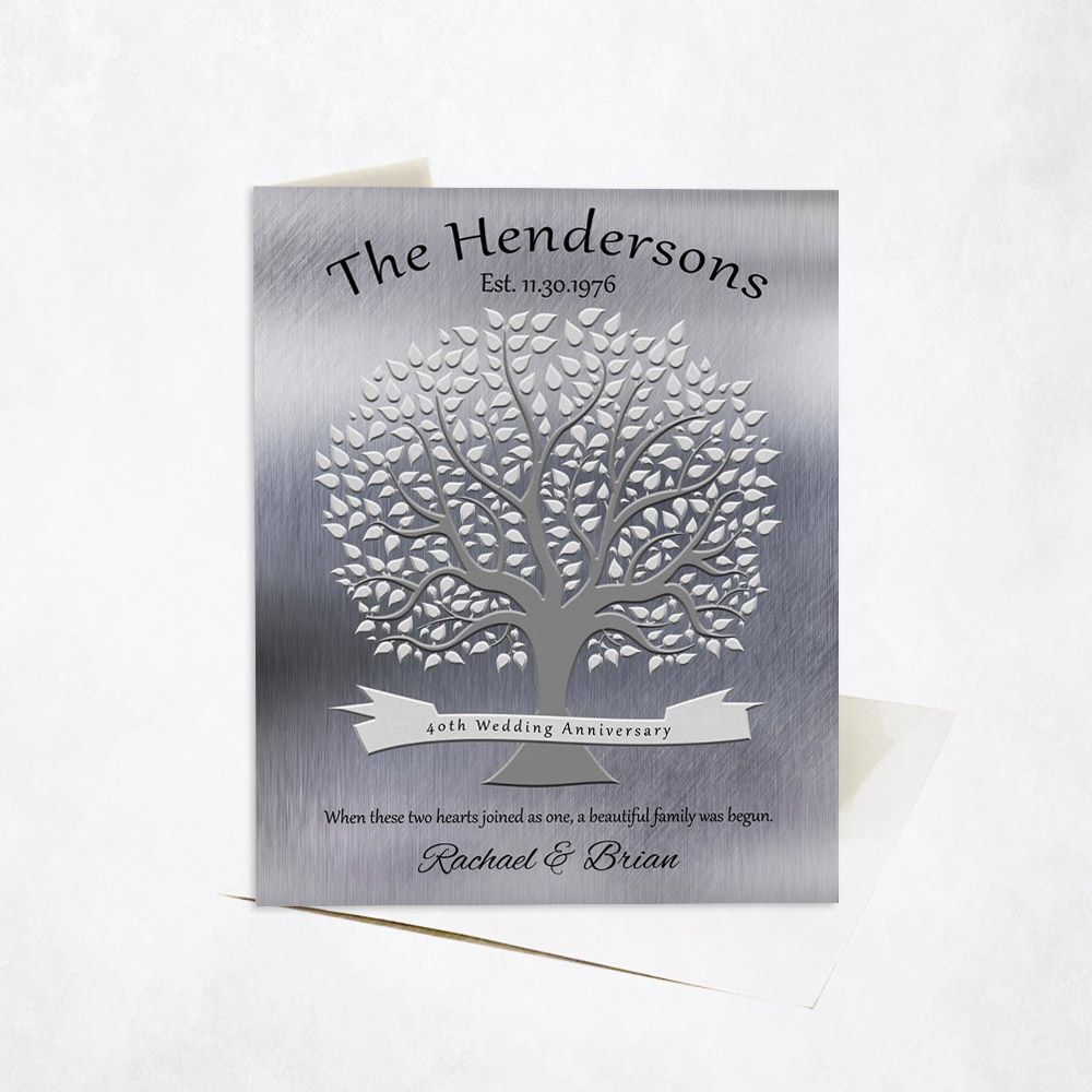 Tree Silhouette Anniversary Stationery Card For Couples C-1347