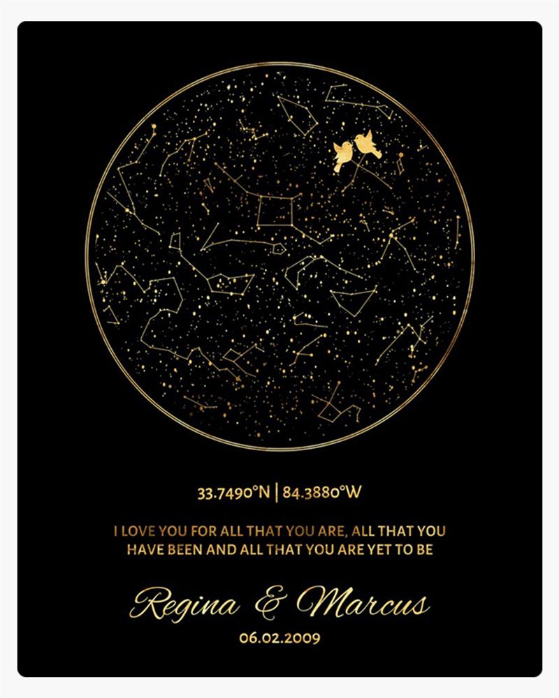 Star Map 50th Anniversary Wall Plaque Gift for Couples LTC-1760