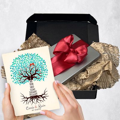 Countdown Tree 4 Year Metal Plaque Anniversary Gift Delivery For Couples Toy-1433