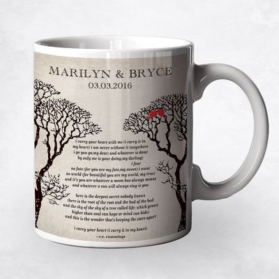 Two Bare Trees Anniversary Ceramic Coffee Mug Gift For Couples M-1304