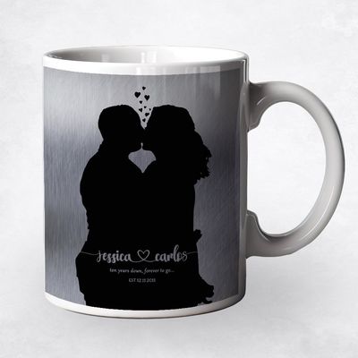 Couple Silhouette Anniversary Ceramic Coffee Mug Gift For Couples M-1857