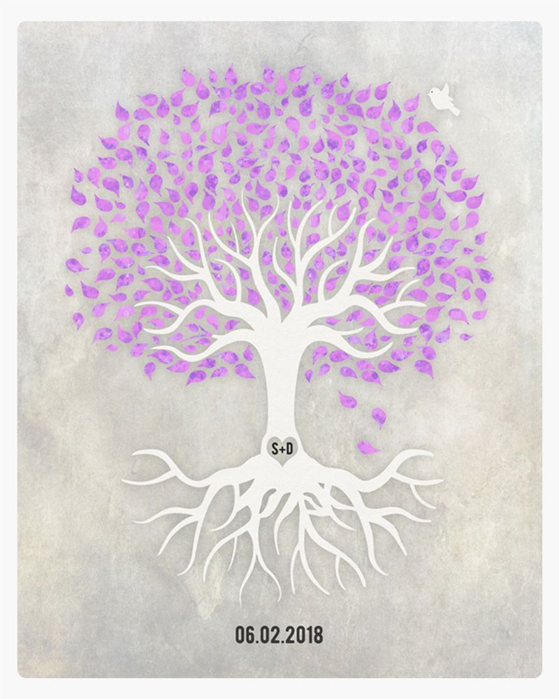 Amethyst Canopy Tree Anniversary Wall Plaque Gift for Couples LTC-1539