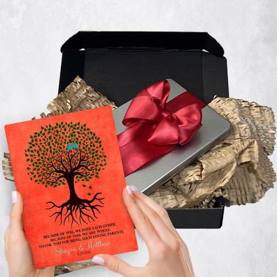 Tree With Roots Orange Metal Plaque Wedding Gift Delivery For Parents Toy-1111