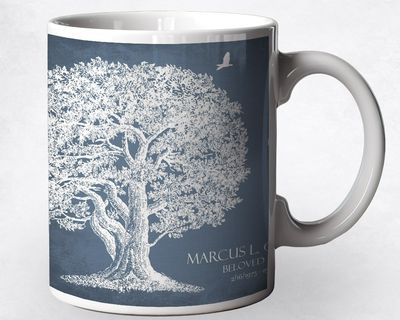 White Oak Tree Family Ceramic Coffee Mug Gift For Bereaved Family M-1329