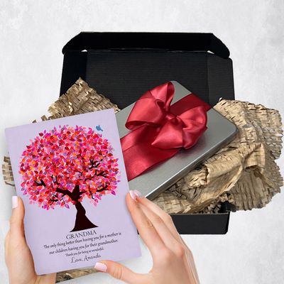 Pink Tree Metal Plaque Family Gift Delivery For Grandmother Toy-1177