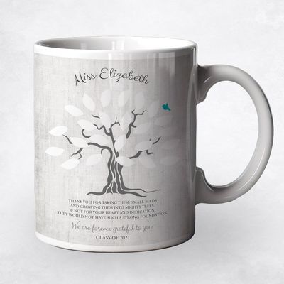 Names In Leaves Community Ceramic Coffee Mug Gift For Teacher M-1797