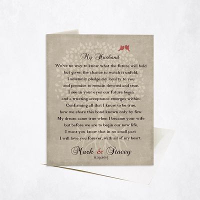 Love Poem For Husband Wedding Stationery Card For Groom C-1137