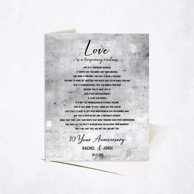 Wedding Reading Anniversary Stationery Card For Couples C-1904