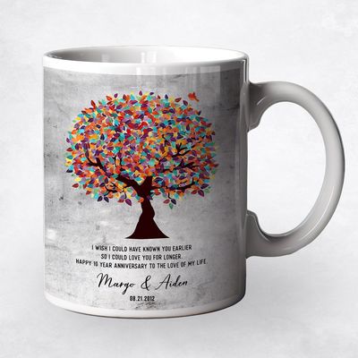 Colorful Spring Tree Anniversary Ceramic Coffee Mug Gift For Couples M-1907