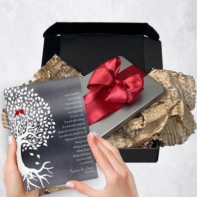 Side Tree With Roots Metal Plaque Anniversary Gift Delivery For Couples Toy-1281