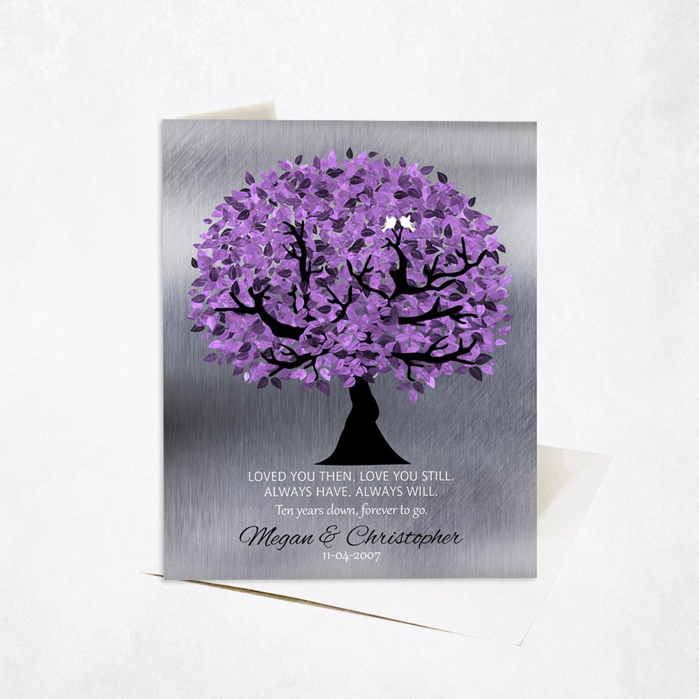 Purple Tree Anniversary Stationery Card For Couples C-1480