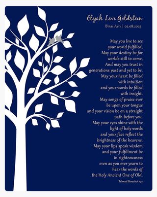 Side Tree Faith Milestone Wall Plaque Gift for Bat Mitzvah, Bar Mitzvah LTC-1832